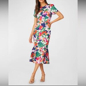 Shoshanna Thompson Colorful Floral Midi 👗